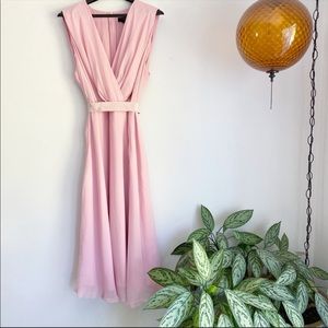 Marina Rinaldi Silk Semi Sheer V Neck Formal Dress